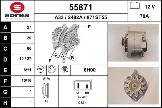 EAI 55871 - Генератор www.autospares.lv