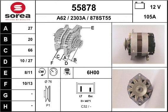 EAI 55878 - Ģenerators www.autospares.lv