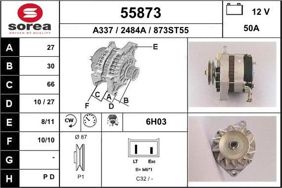 EAI 55873 - Alternator www.autospares.lv