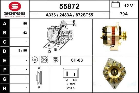 EAI 55872 - Генератор www.autospares.lv