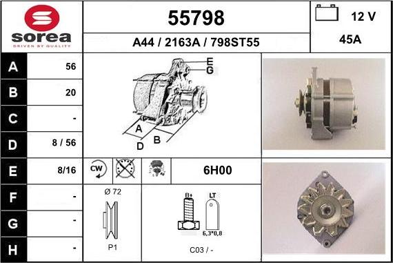 EAI 55798 - Alternator www.autospares.lv