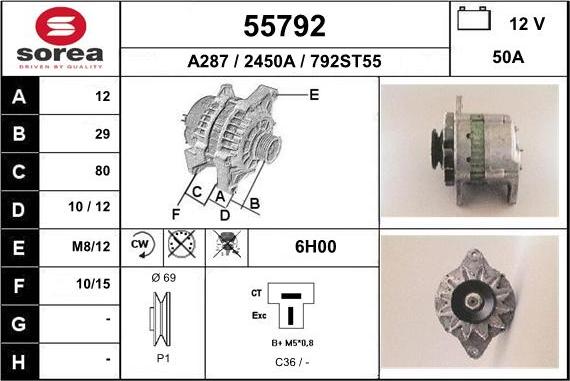 EAI 55792 - Генератор www.autospares.lv