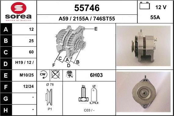 EAI 55746 - Ģenerators www.autospares.lv