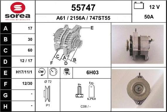 EAI 55747 - Ģenerators www.autospares.lv