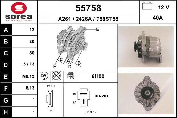 EAI 55758 - Ģenerators www.autospares.lv