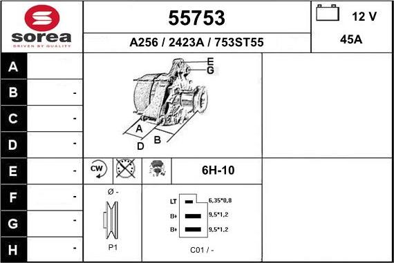 EAI 55753 - Генератор www.autospares.lv