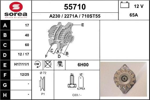 EAI 55710 - Ģenerators www.autospares.lv