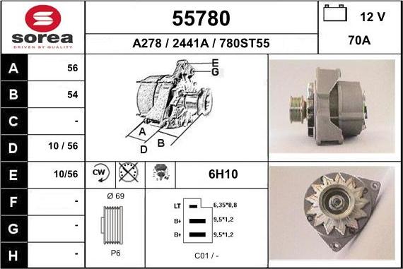 EAI 55780 - Ģenerators www.autospares.lv