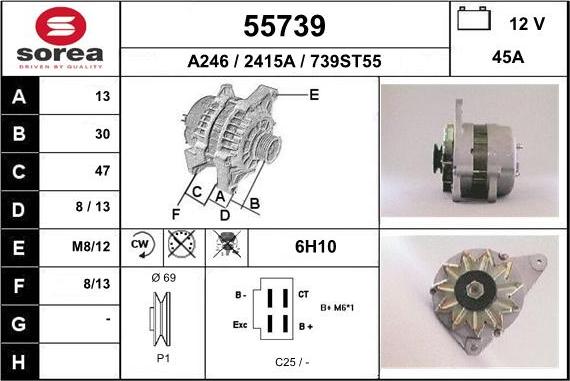 EAI 55739 - Генератор www.autospares.lv