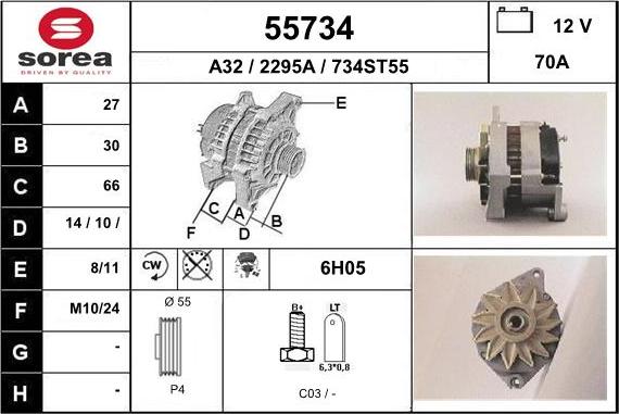 EAI 55734 - Ģenerators www.autospares.lv