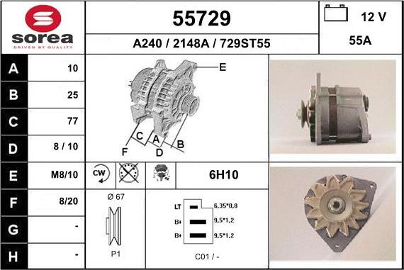 EAI 55729 - Генератор www.autospares.lv