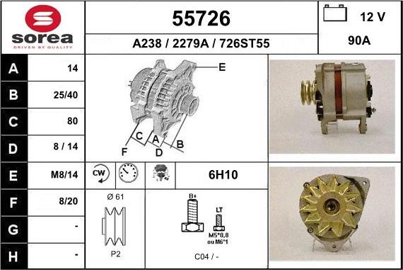 EAI 55726 - Ģenerators www.autospares.lv