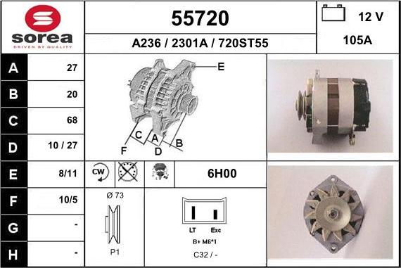 EAI 55720 - Ģenerators www.autospares.lv