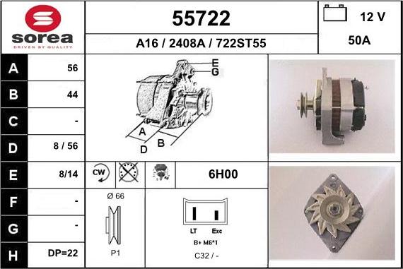 EAI 55722 - Alternator www.autospares.lv