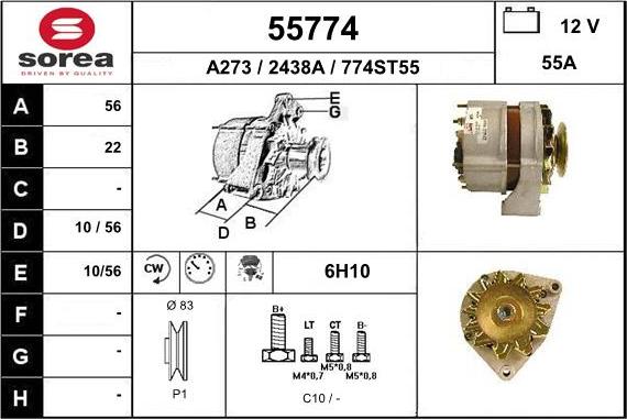 EAI 55774 - Генератор www.autospares.lv