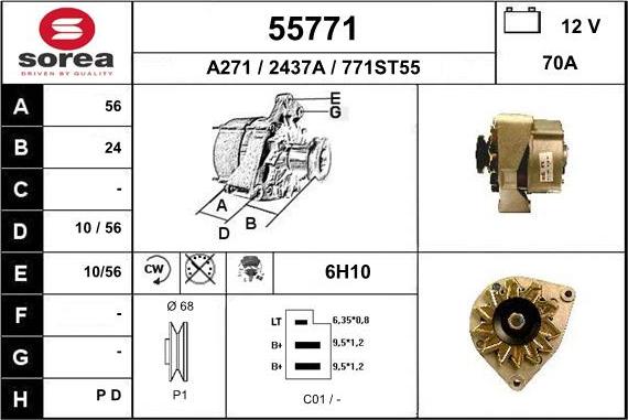 EAI 55771 - Генератор www.autospares.lv