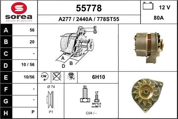 EAI 55778 - Ģenerators www.autospares.lv