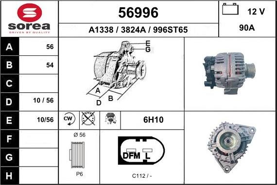 EAI 56996 - Генератор www.autospares.lv