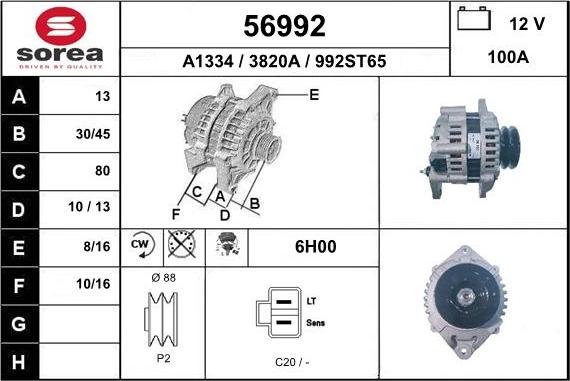 EAI 56992 - Ģenerators www.autospares.lv