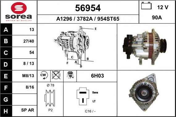 EAI 56954 - Ģenerators www.autospares.lv