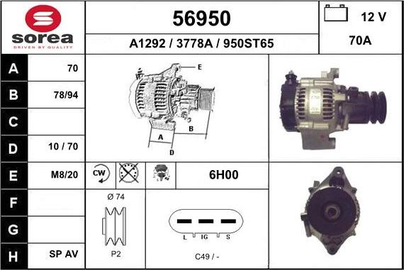 EAI 56950 - Ģenerators www.autospares.lv