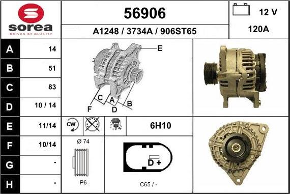 EAI 56906 - Ģenerators www.autospares.lv