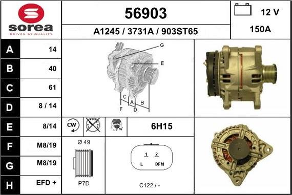 EAI 56903 - Ģenerators www.autospares.lv