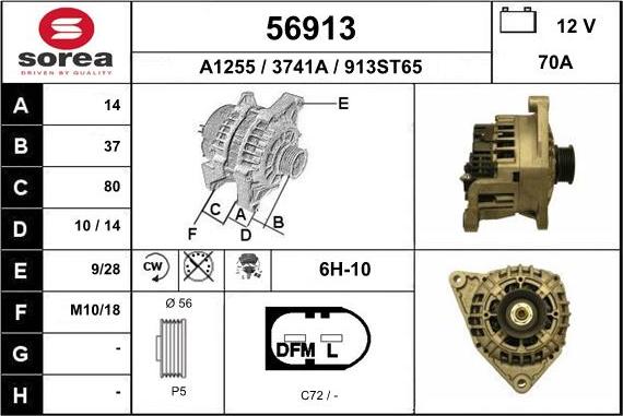 EAI 56913 - Alternator www.autospares.lv