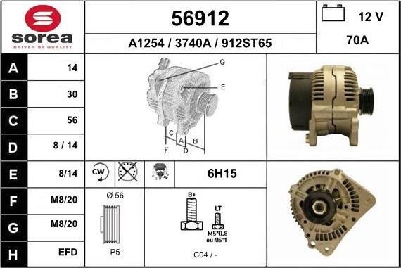 EAI 56912 - Ģenerators www.autospares.lv