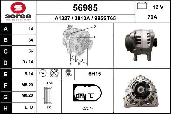 EAI 56985 - Ģenerators www.autospares.lv