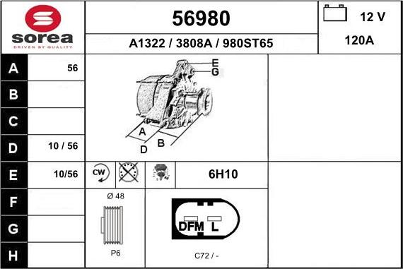 EAI 56980 - Ģenerators www.autospares.lv