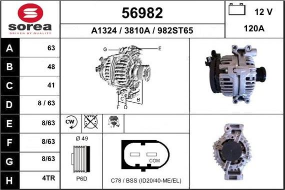 EAI 56982 - Alternator www.autospares.lv