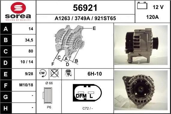 EAI 56921 - Ģenerators www.autospares.lv