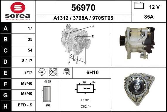 EAI 56970 - Генератор www.autospares.lv