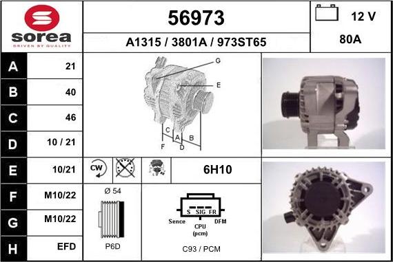 EAI 56973 - Ģenerators www.autospares.lv