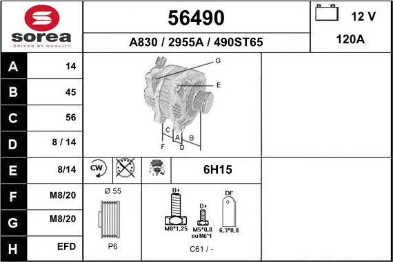 EAI 56490 - Ģenerators www.autospares.lv