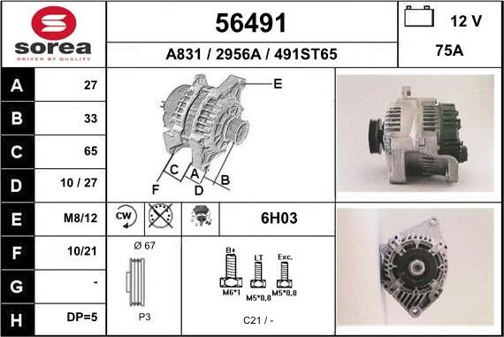 EAI 56491 - Alternator www.autospares.lv