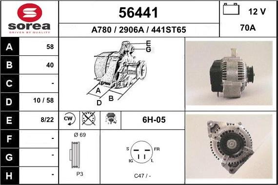 EAI 56441 - Ģenerators www.autospares.lv