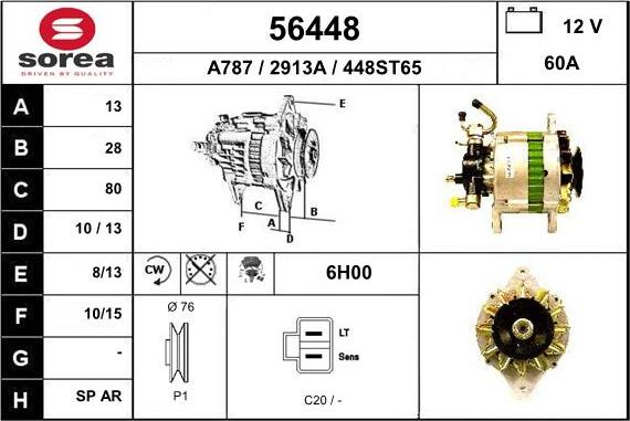 EAI 56448 - Генератор www.autospares.lv