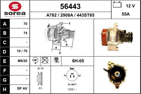 EAI 56443 - Генератор www.autospares.lv