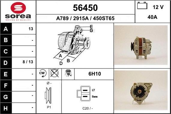 EAI 56450 - Alternator www.autospares.lv