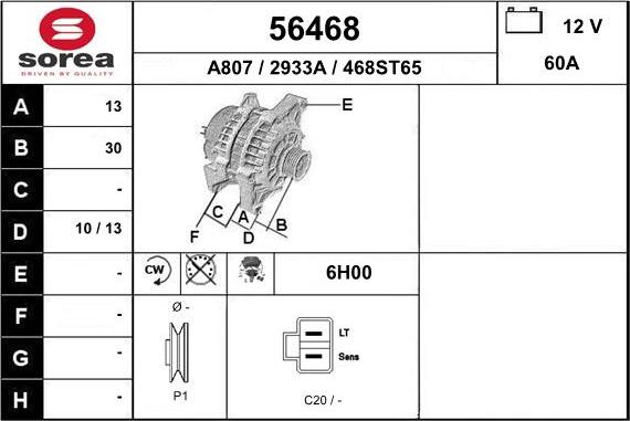 EAI 56468 - Alternator www.autospares.lv