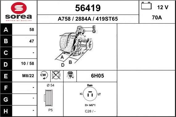 EAI 56419 - Alternator www.autospares.lv