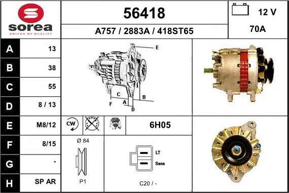 EAI 56418 - Alternator www.autospares.lv