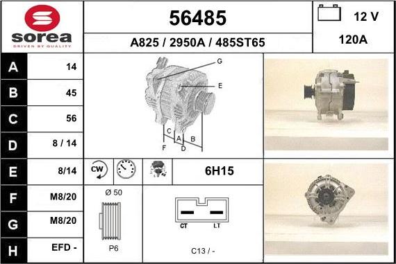 EAI 56485 - Генератор www.autospares.lv