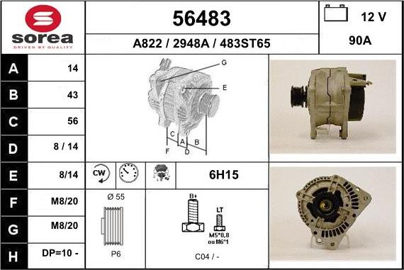 EAI 56483 - Ģenerators www.autospares.lv