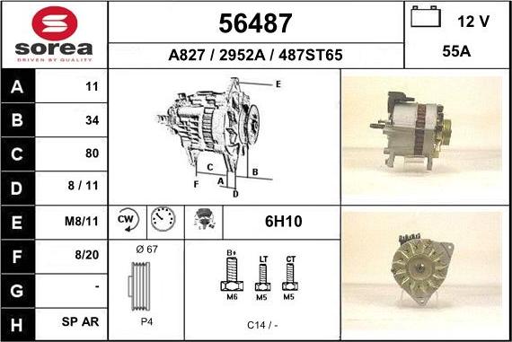 EAI 56487 - Генератор www.autospares.lv