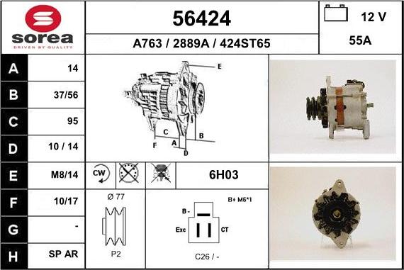 EAI 56424 - Генератор www.autospares.lv