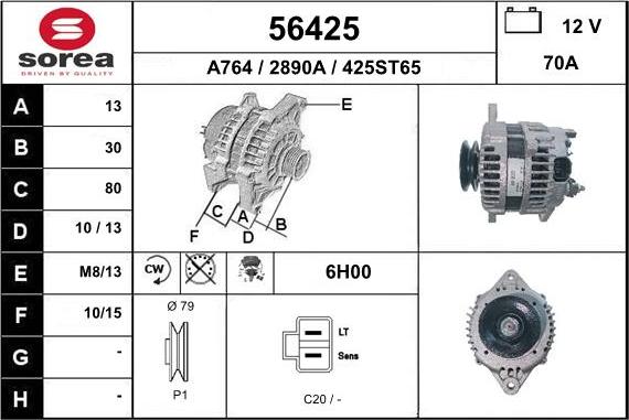 EAI 56425 - Ģenerators www.autospares.lv