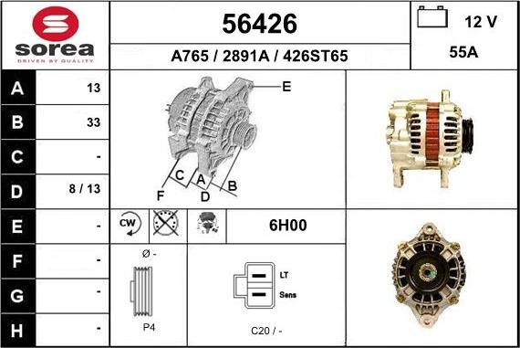 EAI 56426 - Alternator www.autospares.lv